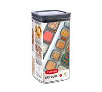 CURVER Dry Cube Tarro hermético con Tapa para conservar Alimentos en seco, 2.3 L, Color Transparente/Gris, Resina, 2,3L