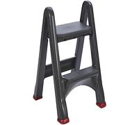 Curver- Escalera plegable, Taburete para el hogar, cocina, trasteros, Con 2 peldaños, 50x17x64 cm, Color Antracita