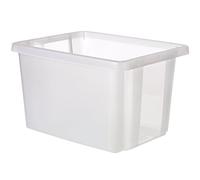 Curver Essentials 00751-001-00 Caja de almacenaje para apilar, plástico (42,5 x 33,5 x 26,2 cm, 26 l), Color Transparente