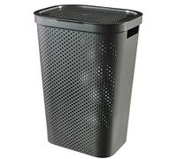 Curver Hamper- Baúl para la Colada 60L, Cesto de Ropa, 44x35xH60, 100% Material Reciclado, Gris Oscuro