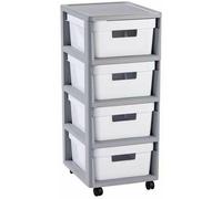 CURVER Infinity 4 x 10L Carrito con Cuatro cajones Roll Container - Carro Auxiliar