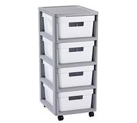 CURVER Infinity 4 x 10L Carrito con Cuatro cajones Roll Container - Carro Auxiliar