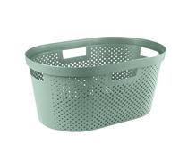 CURVER Infinity - Cesta de almacenamiento multiusos, apilable y encajable, 26,5 x 58,5 x 38 cm, color verde