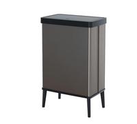 Curver Cubo de basura selectiva Verto Keter – doble compartimento, tapa a presión, 54 L, gris perla