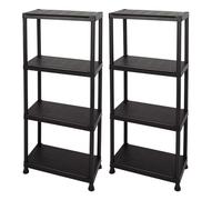 Curver pack 2 estanterías de plástico resistente 4 estantes 60x30x135 cm