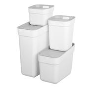 Curver pack 4 cubos de reciclaje ready to collect (30l + 20l + 10l + 5l) blanco