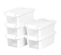 Curver pack 5 cajas de almacenaje con tapa bi-box 3l blanco