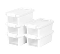 Curver pack 5 cajas de almacenaje con tapa bi-box 3l blanco