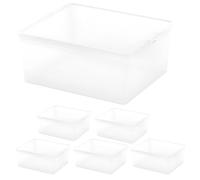 Curver Pack 6 Cajas de Almacenaje con Tapa C-Box 18L, Transparente, Apilables, Orden para hogar, Armarios, Vestidores y Trasteros, Cierre seguro, Identificación Contenido, Resistente y Duradera (243