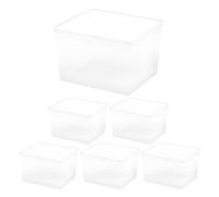 Curver pack 6 cajas de almacenaje con tapa c-box 27l transparente