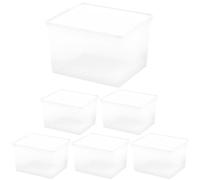 Curver Pack 6 Cajas de Almacenaje con Tapa C-Box 27L, Transparente, Apilables, Orden para hogar, Armarios, Vestidores y Trasteros, Cierre seguro, Identificación Contenido, Resistente y Duradera (240)