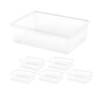 Curver pack 6 cajas de almacenaje con tapa y ruedas c-box 27l transparente 55 cm