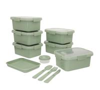 Curver - Pack 6 uds recipientes herméticos Smart To Go 0,6-1,6L, plástico 100% reciclado, BPA Free, tapa transparente, orificio para vapor, apto microondas, congelador y lavavajillas, almacenamiento