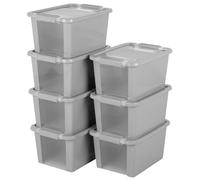 Curver pack 7 cajas de almacenaje con tapa bi-box 11l gris