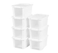 Curver pack 7 cajas de almacenaje con tapa bi-box 11l blanco