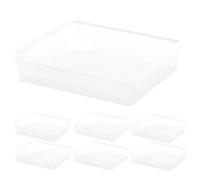 Curver Pack 7 Cajas de Almacenaje con Tapa C-Box 9L, Transparente, Apilables, Orden para hogar, Armarios, Vestidores y Trasteros, Cierre seguro, Identificación Contenido, Resistente y Duradera (241)