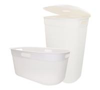 Curver pack colada cesto 45l + cesta con tapa 55l blanco