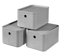 Curver Pack de 3 Cajas Beton, Gris, S