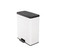 Curver Papelera Deco Rectangle 65L, color blanco, para cocina, lavadero, garaje, 486 x 284 x 615 mm, PP 100% reciclado(version antigua)