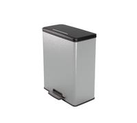 Curver Papelera Deco Rectangle 65L, gris metalizado, para cocina, lavadero, garaje, 486 x 284 x 615 mm, PP 100% reciclado(version antigua)