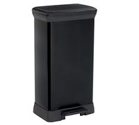 Curver | Papelera Decobin 50 L Rect Carbono, Negro, 80% Material Reciclado, 39 x 29 x 72 Cm(version antigua)