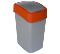 Curver 195024 Papelera Pacific Flip Bin, Gris/Rojo, 27.4x35.6x63.3 cm