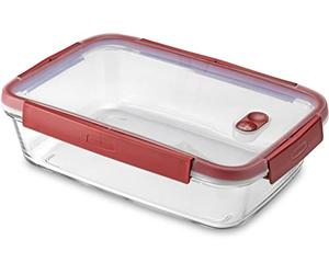 Curver SMART COOK - Tarro de almacenamiento (2,3 L, 20 x 28,8 x 7,9 cm, rectangular, sistema de cierre seguro, apto para nevera, congelador, horno y microondas