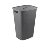 Curver Softex - Cesto de ropa sucia de 56 L, 70% material reciclado, duradero, ligero, color gris oscuro