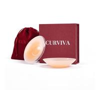 CURVIVA Pezoneras Circular De Silicona Adhesivas Talla M Tono Miel | Cubre Pezones Invisibles, Resistentes y Reutilizables. Ideales para Vestidos sin Sujetador y Ropa Ajustada
