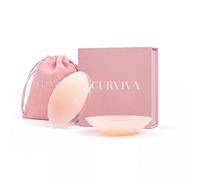 CURVIVA Pezoneras Circular De Silicona Sin Adhesivo Talla M Tono Miel | Cubre Pezones Invisibles, Resistentes y Reutilizables. Ideales para Vestidos sin Sujetador y Ropa Ajustada