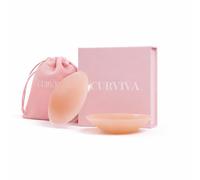 CURVIVA Pezoneras Circular De Silicona Sin Adhesivo Talla S Tono Caramelo | Cubre Pezones Invisibles, Resistentes y Reutilizables. Ideales para Vestidos sin Sujetador y Ropa Ajustada