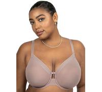 Curvy Couture Sheer Mesh Full-Coverage Unlined Underwire-Bra Sujetador de Cobertura Completa, Bark, 100E para Mujer