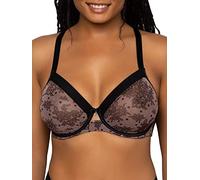 Curvy Couture Sheer Unlined Underwire Plunge Sujetador de Cobertura Completa, Chantilly, 40F para Mujer