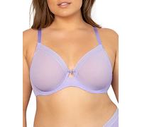 Curvy Couture Sheer Unlined Underwire Plunge Sujetador de Cobertura Completa, Spray de Lavanda, 110C para Mujer