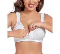Curyon Sujetador Reductor para Mujer Sin Varilla Cierre Frontal Tallas Grandes Sostenimiento Fuerte Copa Completa Sin Relleno Espalda en X Diseño Clásico Blanco 95D