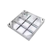 Cus - Cubierta de boca de acero inoxidable con mecanismo de tracción F para instalaciones al aire libre, diseño HeavyDu Sunken (85 x 85 cm)