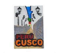 Cusco Perú imán para nevera 3D recuerdo de viaje para decoración de nevera, calcomanía magnética pintada a mano