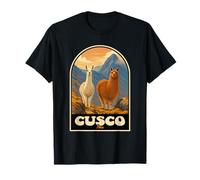 Cusco Perú Montañas de los Andes Llama Alpaca Viajes Diseño Camiseta