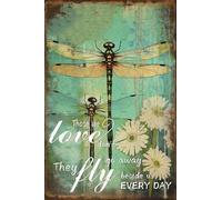 Cusde Póster de libélula decorativa con texto en inglés "Those We Love Don't Go Away They Fly Beside Us Every Day", póster vintage con citas motivacionales, regalo para los amantes de las libélulas