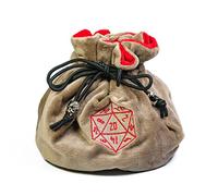 cusdie Bolsas de terciopelo de alta capacidad con bolsillos, bolsa de almacenamiento, capacidad para más de 200 dados para DND, RPG, MTG, colección de dados, Khaki, Organizador de bolsas