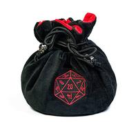 cusdie Bolsas de terciopelo de alta capacidad con bolsillos, bolsa de almacenamiento, capacidad para más de 200 dados para DND, RPG, MTG, colección de dados, Black, Organizador de bolsas