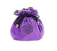 cusdie Bolsas de terciopelo de alta capacidad con bolsillos, bolsa de almacenamiento, capacidad para más de 200 dados para DND, RPG, MTG, colección de dados, Purple, M, Organizador de bolsas