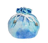 Cusdie Bolsas de terciopelo de alta capacidad con bolsillos, bolsa de almacenamiento con capacidad para más de 200 dados para colección de dados de juegos de rol DND (azul blanco)