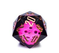 Cusdie Dados Grandes D20 de 55 mm con Bordes Afilados, Dados Gigantes de 20 Caras para Dungeons and Dragons RPG, Juegos de Mesa (Calavera Rosa)