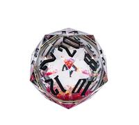 Cusdie Dados Grandes D20 DND de 55 mm con Bordes Afilados, Dados D&D de 20 Caras, Hechos a Mano Gigante D20 para Juegos de rol, Juegos de Mesa (Arena movediza roja)