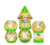 Cusdie Juego de 7 Dados DND con Relleno de Animales poliédricos para Juegos de rol, Mazmorras y Dragones, DND, MTG Pathfinder (espíritu)