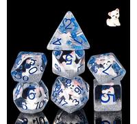 Cusdie Juego de 7 Dados poliédricos Rellenos de Animales, para Juegos de rol Dungeons and Dragons D&D Pathfinder (Zorro Blanco)