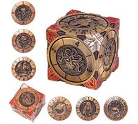 Cusdie Juego de dados giratorios 7 en 1, juego de dados de metal único con caja de regalo para juegos de rol