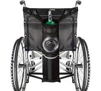 CUSENA Bolsa de Cilindro de oxígeno para sillas de Ruedas, Soporte de Tanque de oxígeno portátil, se Adapta a Cualquier Silla de Ruedas y la mayoría de los Cilindros de oxígeno,Negro,24x69.5cm