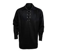 CUSFULL Camisa Escocesa de Hombre Estilo Jacobite Kilt Medieval Manga Larga Disfraz Clasico de Edad Media de Escocia Ropa Vintage